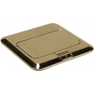 Orbit FLBPU-D-S-C-BR Floor Box Pop-Up with Duplex Cover and Adjustable Box Brass