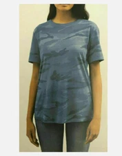 SPLENDID WOMEN'S CREW NECK TOP (INDIGO CAMO S)NWT
