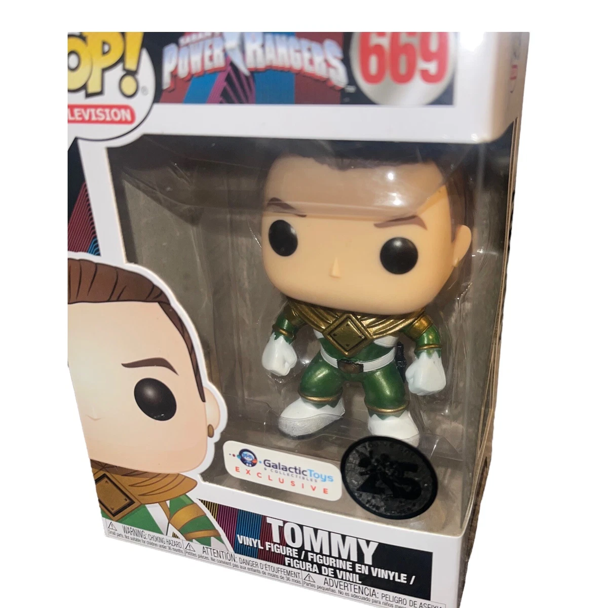Funko Pop Tommy 669 Unmasked Metallic Galactic Toys Exclusive Green Power Ranger