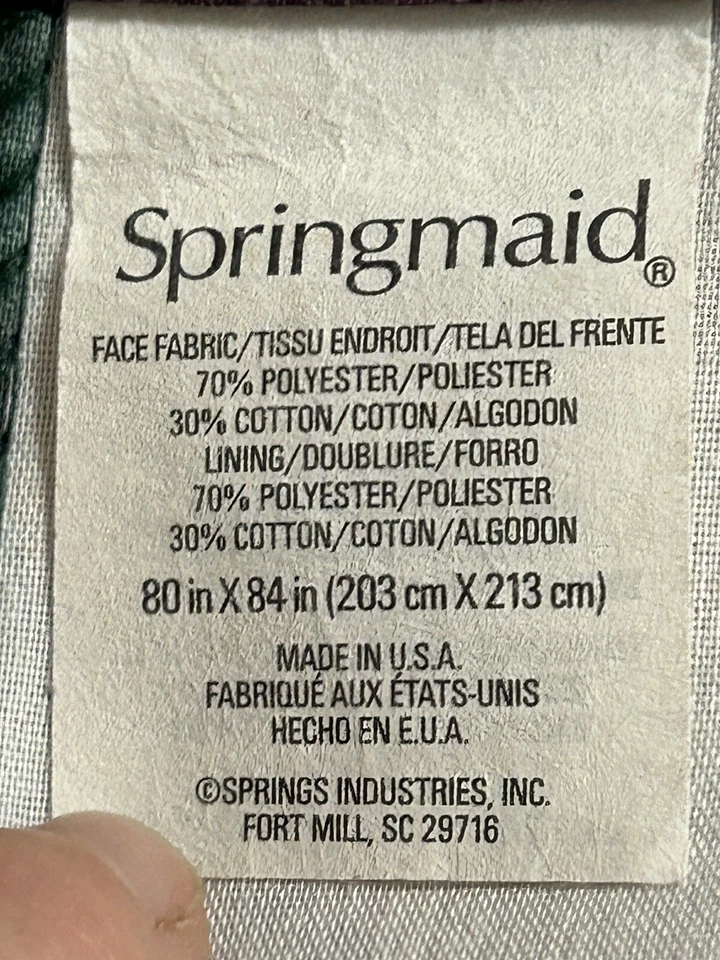 1 Springmaid Curtain Panel Rod Pocket Multicolor Teal purple white Diamonds VTG - Image 3 of 4