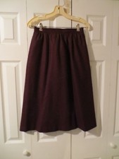 NWOT 70's Vintage Club Nineteen Dark Plum Burgundy Wool Blend Aline Skirt 10