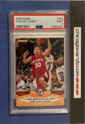 PSA Mint 9 Stephen Curry 2009 Panini Rookie Card RC #372 Davidson