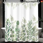 Duschvorhang 120x200cm Blätter Beschwerter Saum Antischimmel Textil,