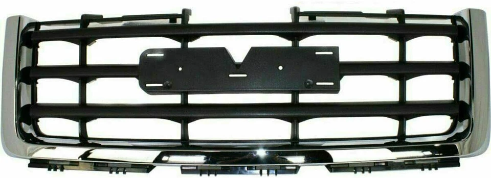 前保险杠镀铬 + 格栅 + 上 + Valance 适用于 2007 - 2013 年 GMC Sierra 1500 — 第 3/4 张图片