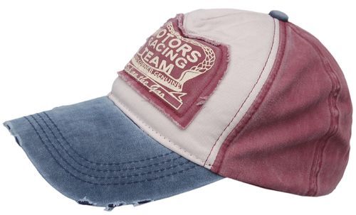 Cool4 VINTAGE 6-PANEL BASECAP Rot-Blau-Creme Baseball Cap Kappe SBC23 - Picture 1 of 1