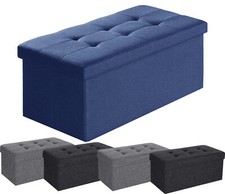 Ottoman Storage Heavy Duty Foot stool Strong Folding Storage Cube 76cm Toys Box