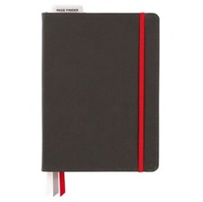 Black Leatherette Dot Grid Notebook Journal, 6'' W x 8.5'' L, 240 Pages, Bulleti