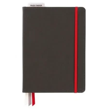Black Leatherette Dot Grid Notebook Journal, 6'' W x 8.5'' L, 240 Pages, Bulleti