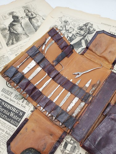 1880 Antique Surgical Tiemann Scalpel Set Medical Arterial Clamp Instrument RARE - Picture 16 of 23