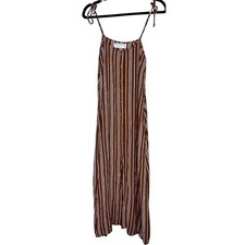 Faithfull The Brand x Anthropologie Boho Striped Midi Dress Tie Strap XS