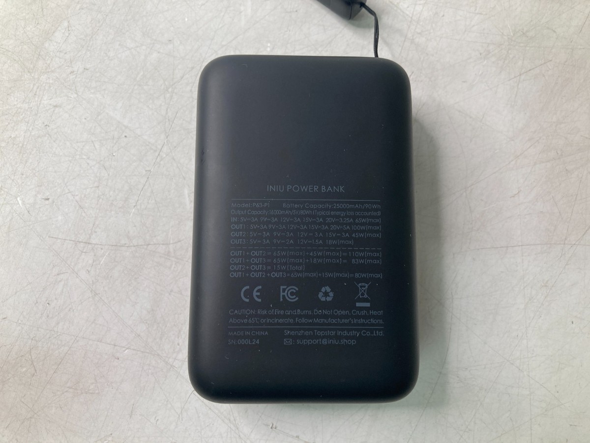 INIU P63-P1 100W Power Bank 25000mAH Fast Charging Portable