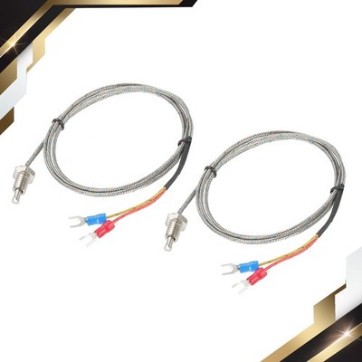 2 x Temperature Sensor M8 Screw Temperature Probes Thermocouple 3.3ft 0 to 750°C