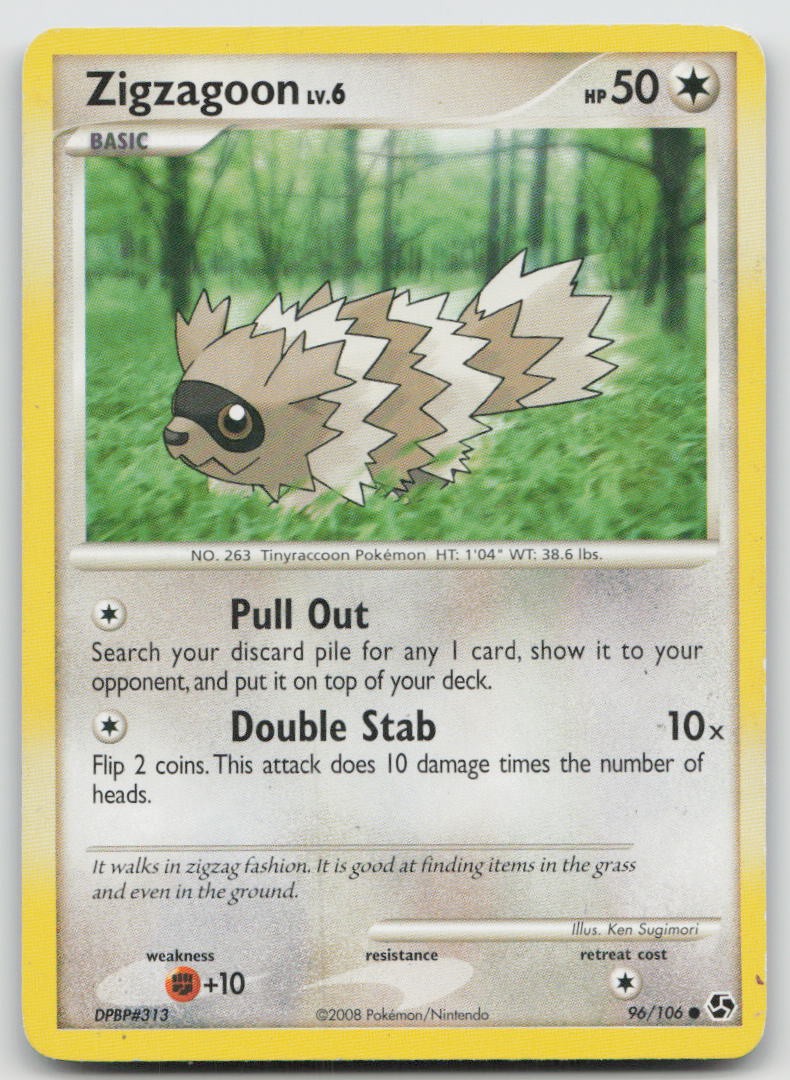 Zigzagoon 96/106 Common Great Encounters Pokemon LP