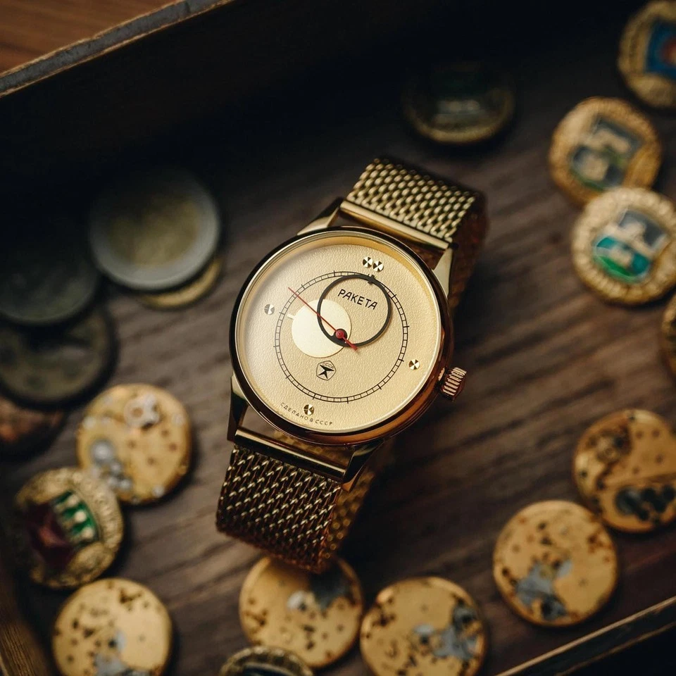 Reloj mecánico soviético raro vintage Raketa Kopernik años 90 para hombre Foto 3 de 4