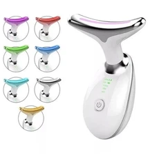 Neck Face Lifting Massager Skin Tighten Device LED and Anti Wrinkle Double Chin+