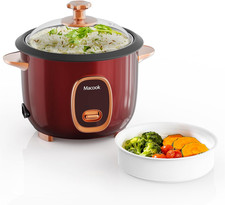Reiskocher & Dampfgarer Mit Antihaft-Innentopf - 1L, Burgunderrot - Für 1-5 Pers