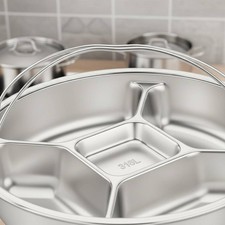 Divided Steamer Plate Dishwasher Safe Round Portion Control Plate Shatterproof