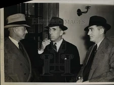 1937 Press Photo Warren C Platt Natl Petro News, attys Wm McAfee, MF Hanning