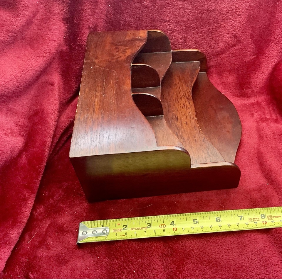 Mahogany freestanding Desktop Letter Holder Organiser, 4 Compartments ...