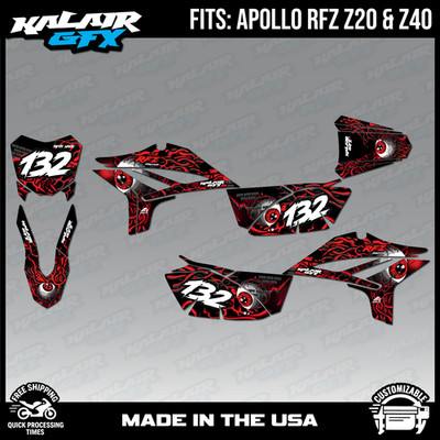 Graphics Kit for Apollo Z20 Z40(RFZ Z 20 40) Core Series - Red