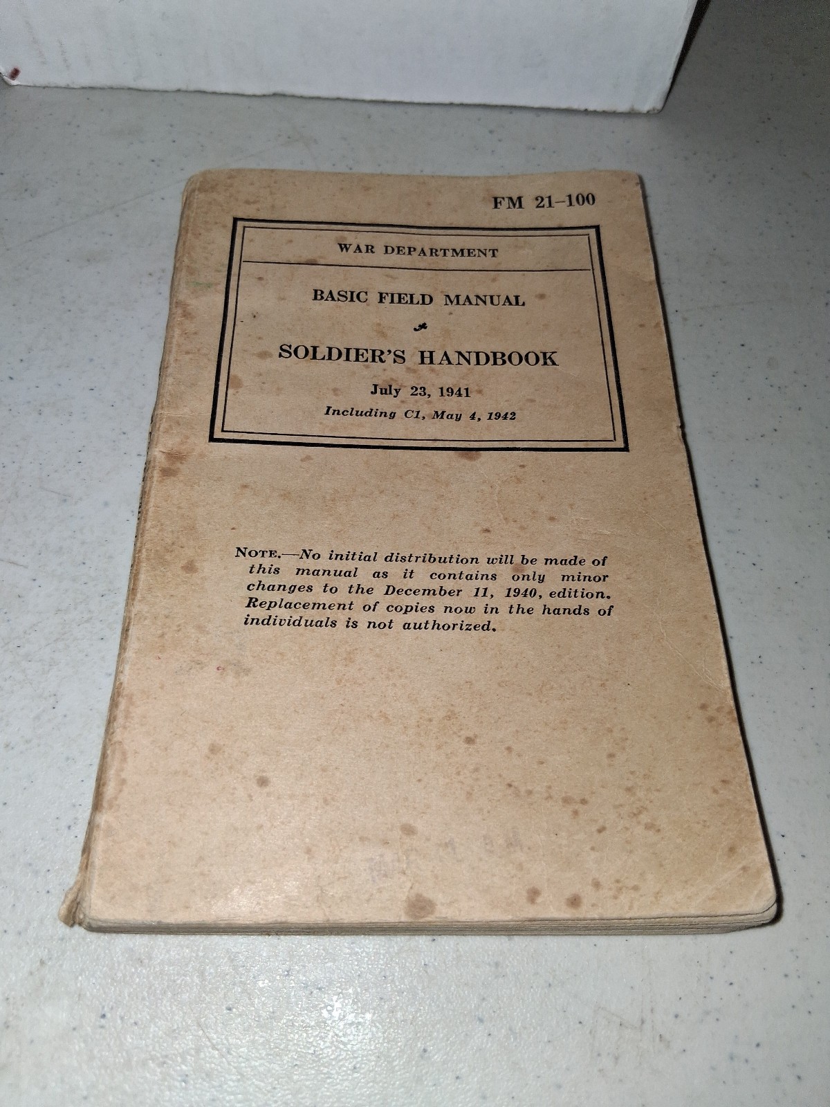 Vintage WWII-Soldier's Handbook ~ Basic Field Manual 1941 War Dept