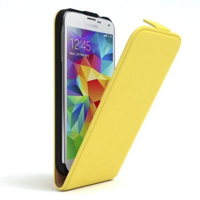 Tasche für Samsung Galaxy S5 / Neo Flip Case Schutz Hülle Handy Cover Gelb