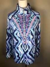 Lilly Pulitzer Skipper Popover 1/2 Zip Mock Neck French Terry Vibrant Print Sz M