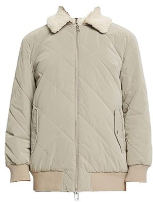 Esprit Damen Jacke Stretch Teddyfell und Jersey
