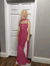 ICON ♡ MARILYN MONROE In Pink Dress Lifesize Standup 5'8" CARDBOARD CUTOUT -E79