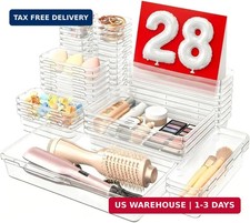 A-LuGei Military Grade Drawer Organizer for Vanity Bathroom Makeup Desk