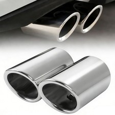 2 X Stainless Steel Exhaust Pipe Tail Muffler Chrome Trim Tip For VW Polo Bettle