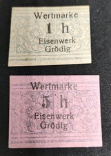 1920 Austria Notgeld 1 & 5 Heller Grodig