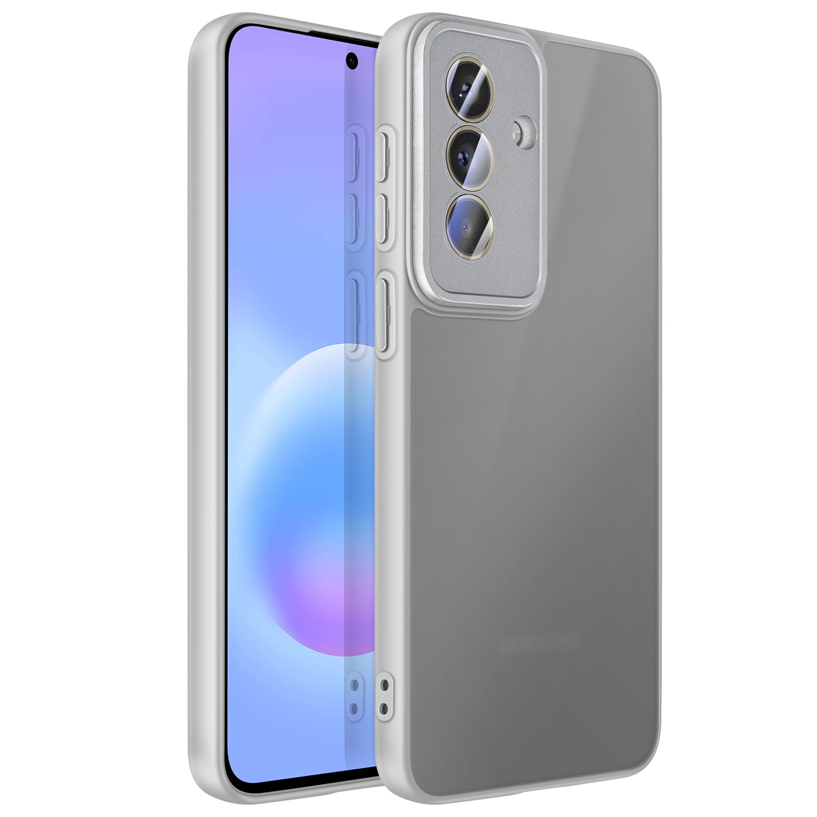 Protection caméra Galaxy A57 coque antichoc transparente gris mat Avizar