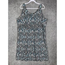 Avenue Ikat Print Swing Dress Womens Size 26/28 Stretch Sleeveless