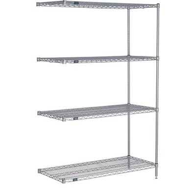 Nexelate Wire Shelving Add-On Silver Epoxy 54''W X 18''D X 86''H