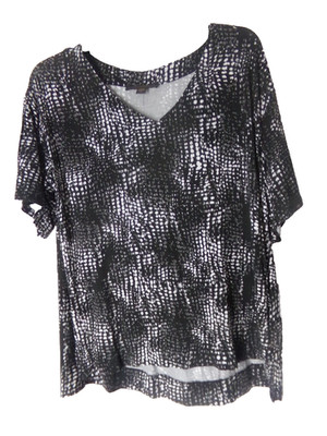 DONNA KARAN Sleepwear night Shirt PJ Top size XLarge black white NWT
