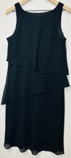 Vintage Ultra Dress Tiered Chiffon Black Dress size 10