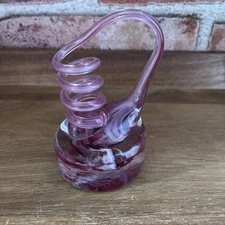 RARE Appalachian Glass Forget-Me-Not Swirl Solid Glass Hand-Blown Pen Holder WV