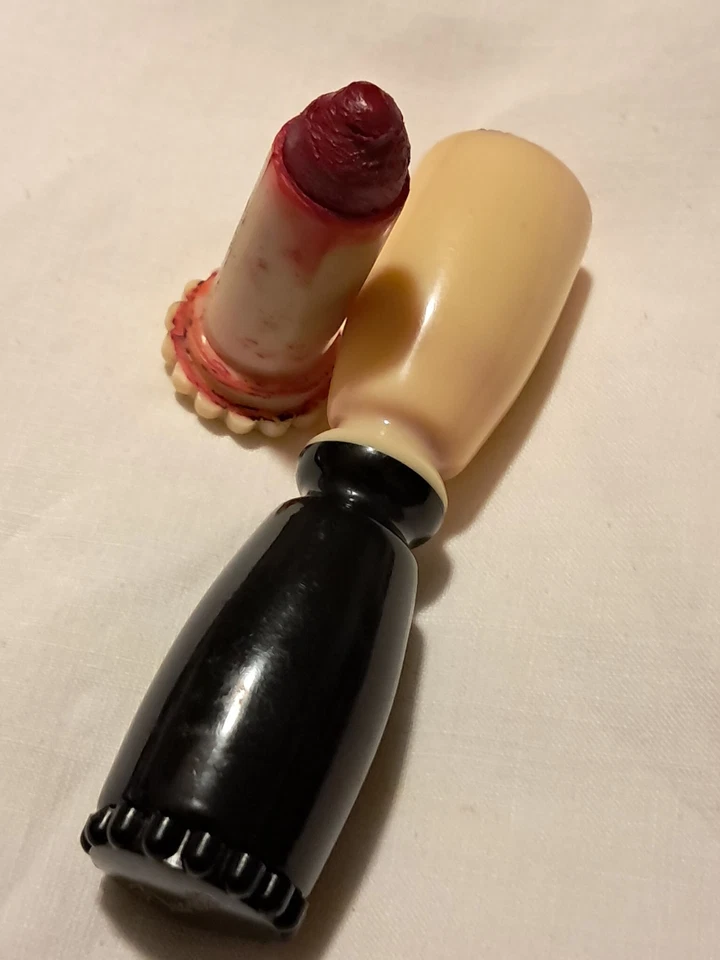 Lápiz labial doble Duo-ette vintage años 50 - Estuche negro y marfil - Muchos productos - Foto 3 de 4