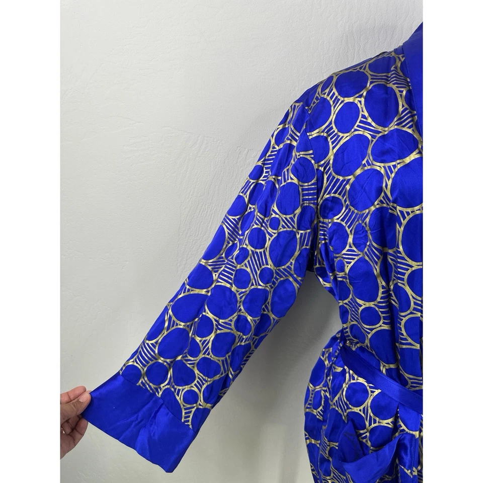 Bata de mujer vintage Andrés 100 % seda pura manga larga envolvente talla L Foto 3 de 4