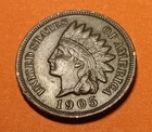 ■ 1905 INDIAN PENNY ONE CENT ☐ XF Liberty, Diamonds