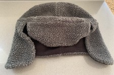 Winter thermal fleece trapper grey hat - large 