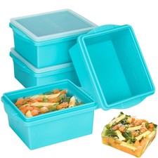 Silicone Freezer Trays with Lids 4 Pack 2 Cup Soup Portion Meal Prep Molds