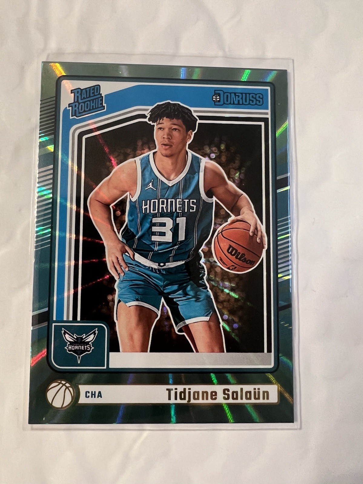 2024-25 Panini Donruss - Rated Rookie Tidjane Salaun #229 Holo Teal Laser (RC)