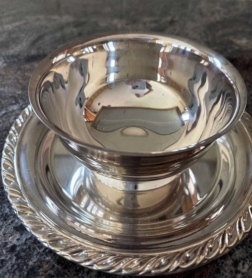 Vintage Oneida Silverplate Jefferson Sauce Gravy Bowl Dining Table Kitchen 4783 - Image 3 of 4