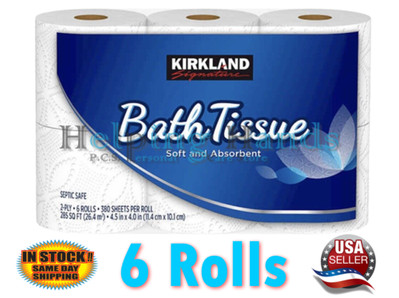 6 Rolls Of Kirkland Signature Soft And Absorbent Septic Safe Bath