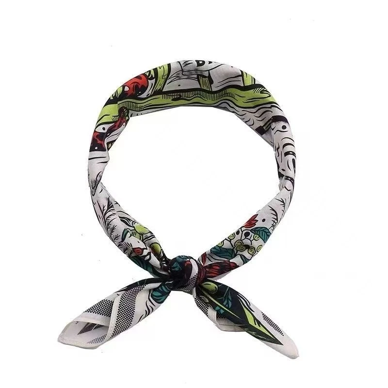 Lenços quadrados série Flower Snake, pano facial de cavaleiro hip-hop, tiaras de hipopótamo - Imagem 4 de 4