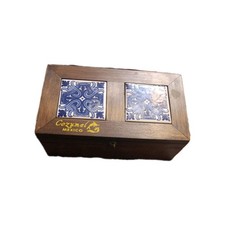 Cozumel El Viejo ArtMexico Azulejo Madera Talavera Caja Joyería Papelería Organizador