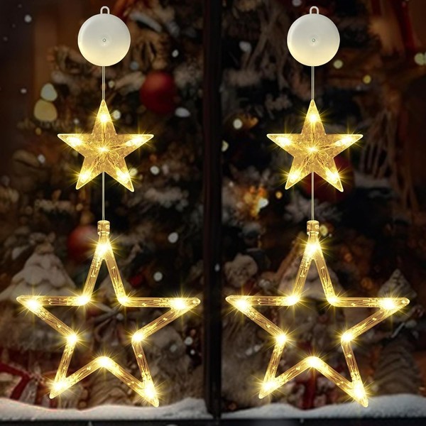 Cnmtcco Weihnachtsdeko Fenster, Weihnachtsbeleuchtung Innen LED Stern-image