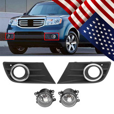 Bumper Fog Light Lamp Cover Bezel Wiring Relay For Honda Pilot 2012 13 14 2015